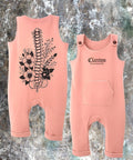 Tiny Terrors- Little Spine flower🖤Pink Romper