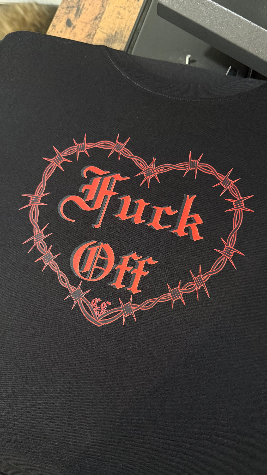 Fuck Off⛓️❤️ ruched crop top Claxton Creations GB