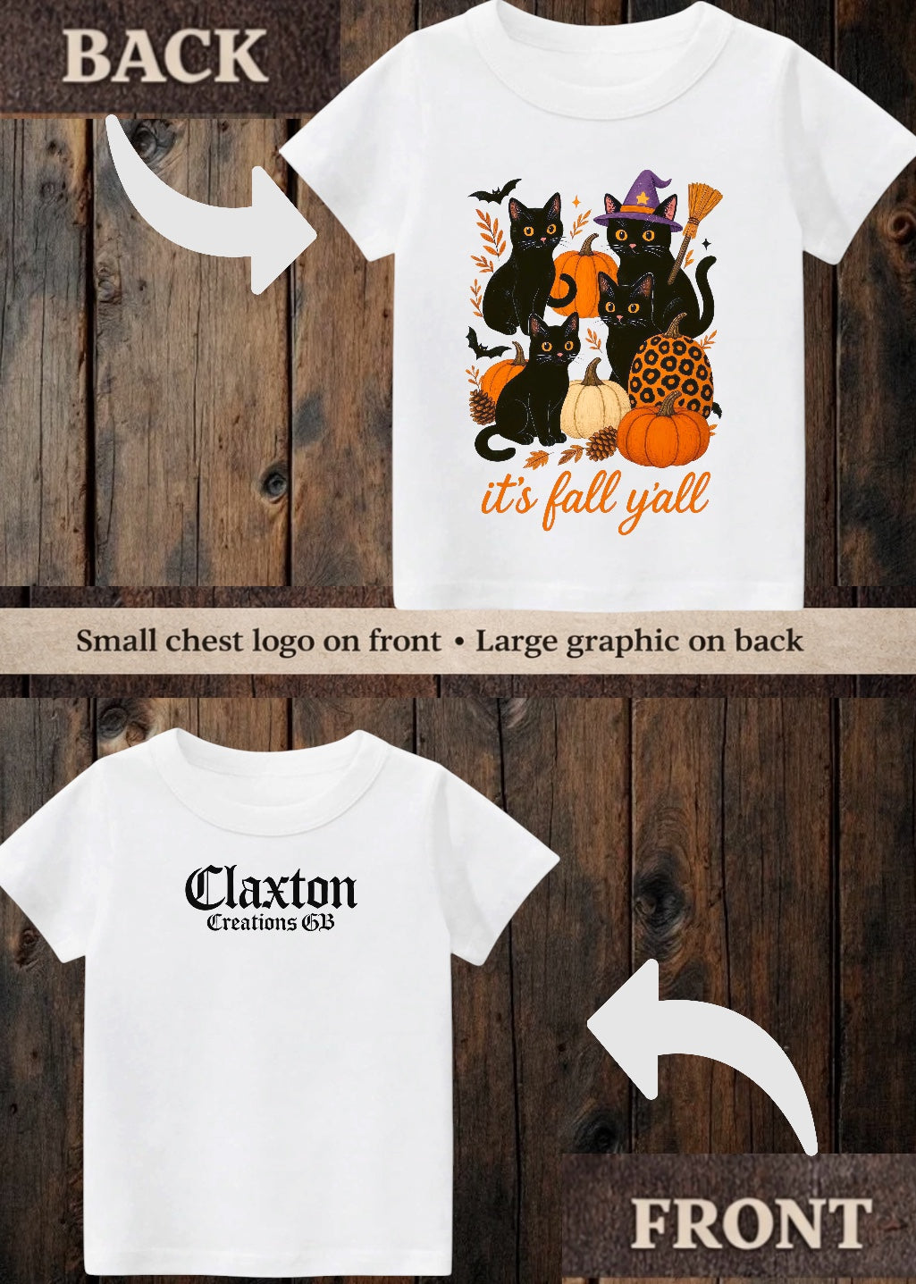 Tiny terror Tee- its fall y’all 🍁 spooky cats 🐱