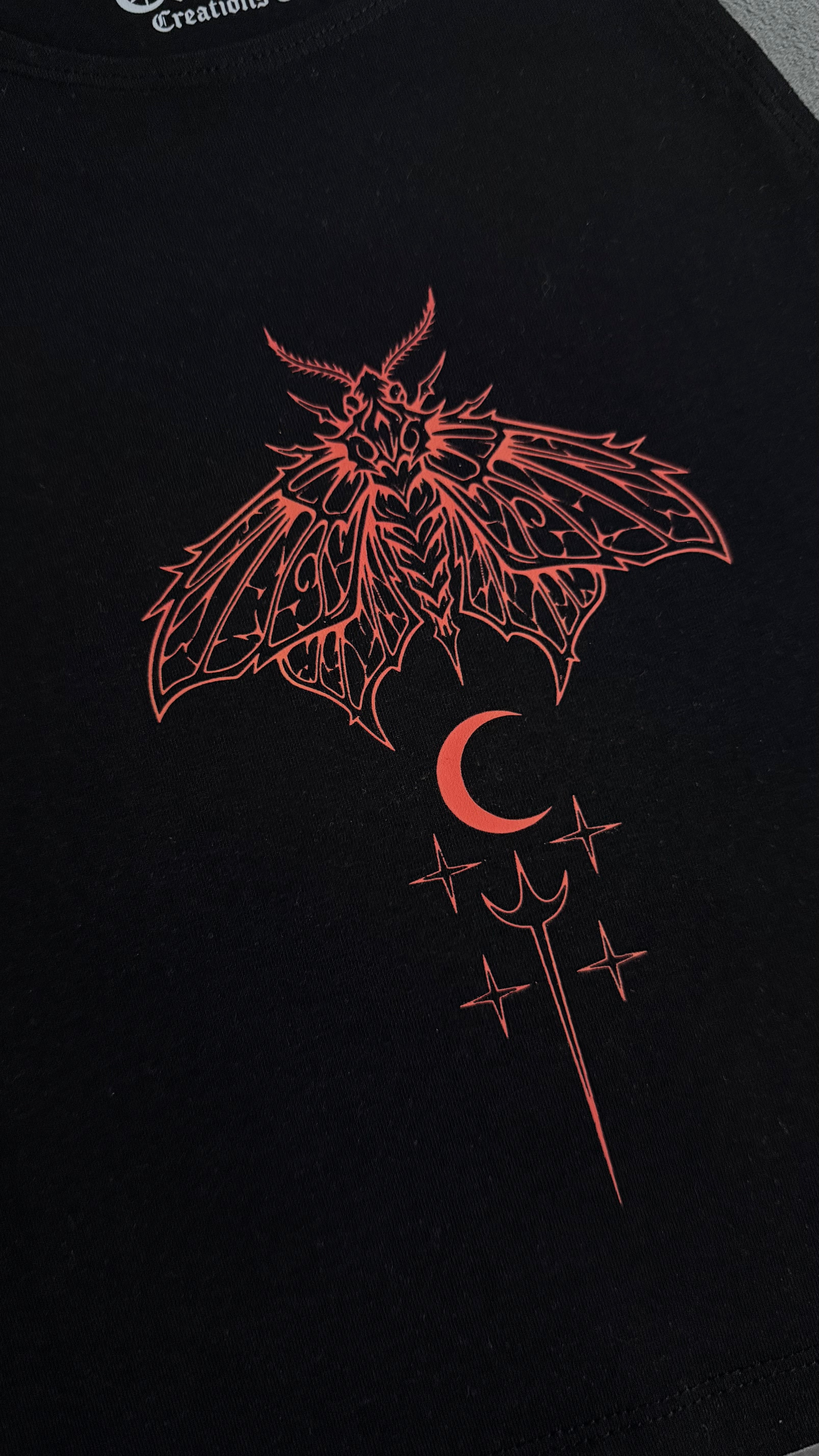 The Blood Red Moth- racer cropped Tee