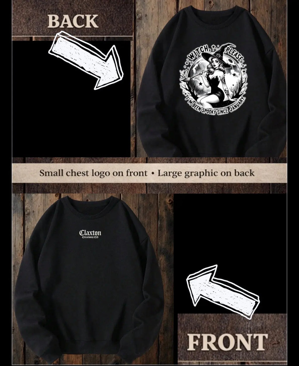 ClaxtoncreationsGB- witch please I’ve been spooky since January- black sweater Claxton Creations GB