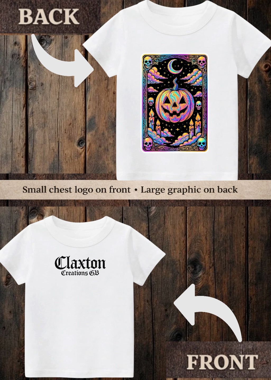 Tiny terror Tee- pumpkin 🎃 oil-spill tarot card