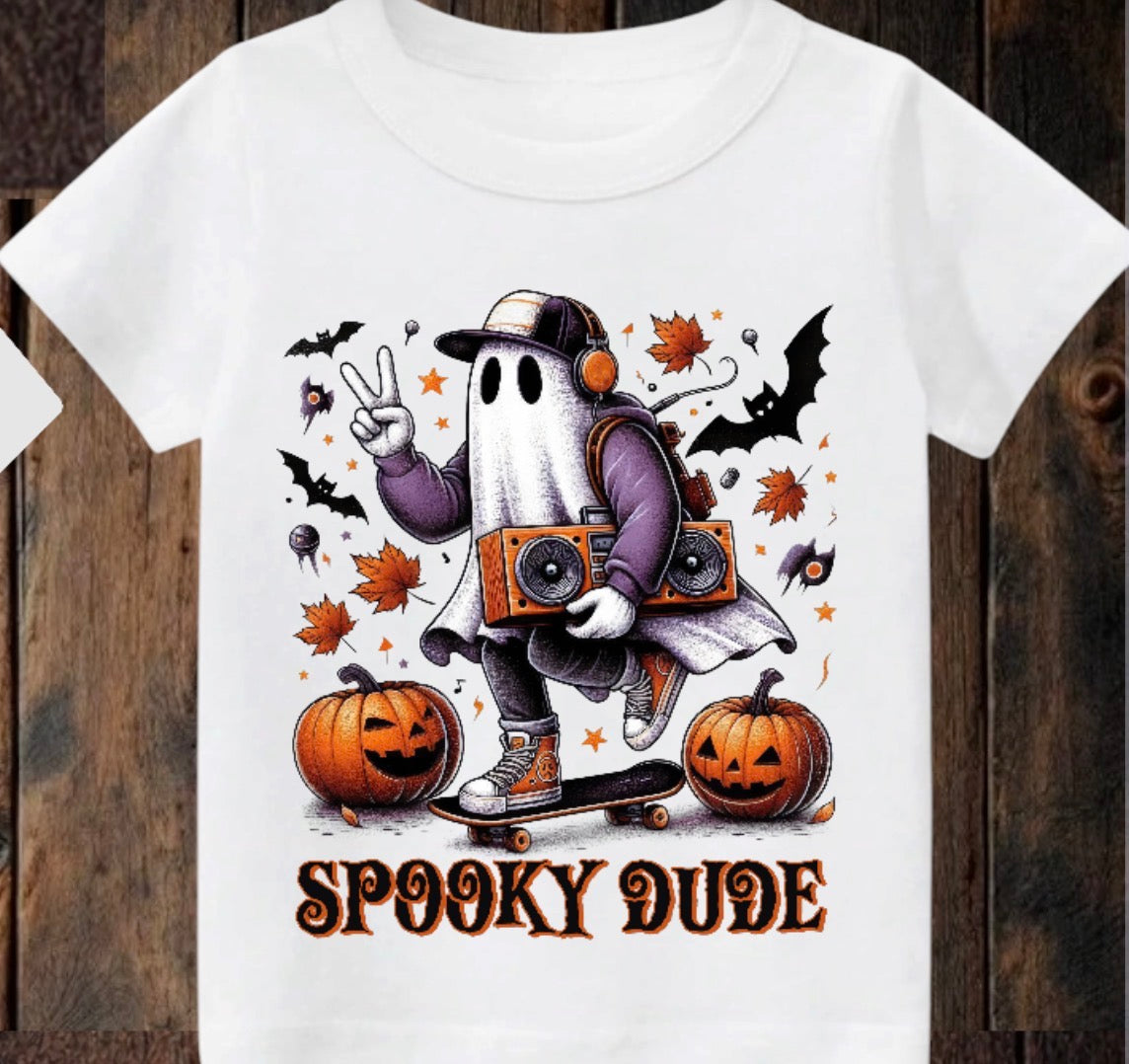 Tiny terror Tee- spooky dude 🎃🛹 👻