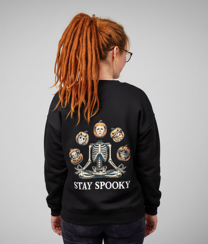 ClaxtoncreationsGB- Stay spooky horror pumpkins black sweater Claxton Creations GB