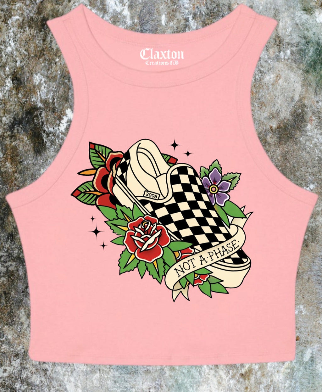 Not a Phase Crop Tank Tee🖤 Claxton Creations GB