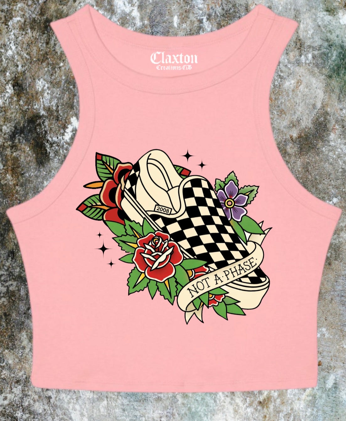 Not a Phase Crop Tank Tee🖤 Claxton Creations GB