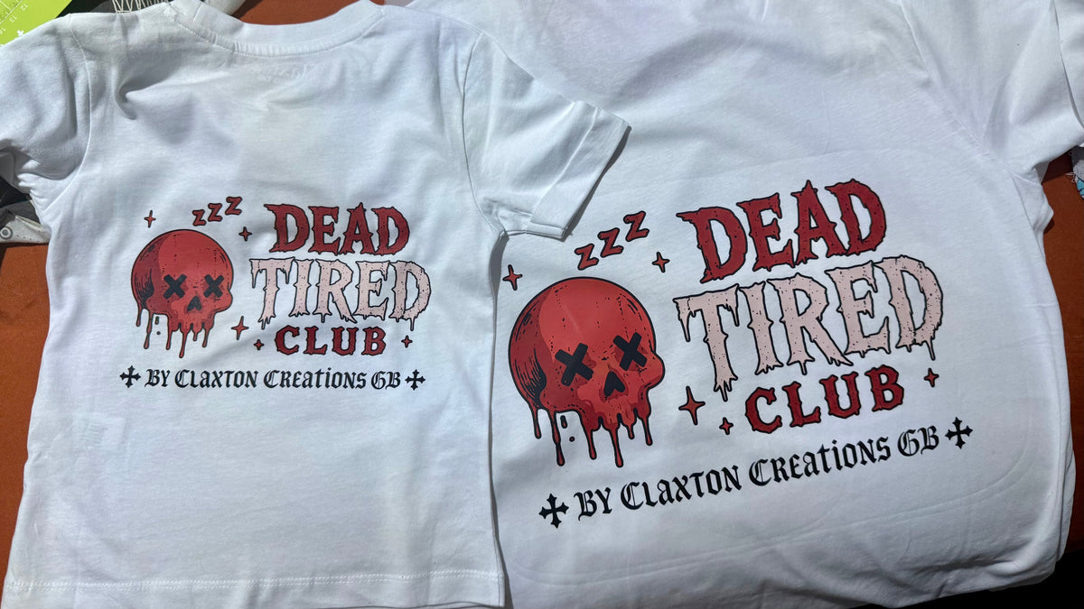 Claxton Creations 🖤 Dead Tired 💀 Heather Grey PJ Set 🩶 Claxton Creations GB