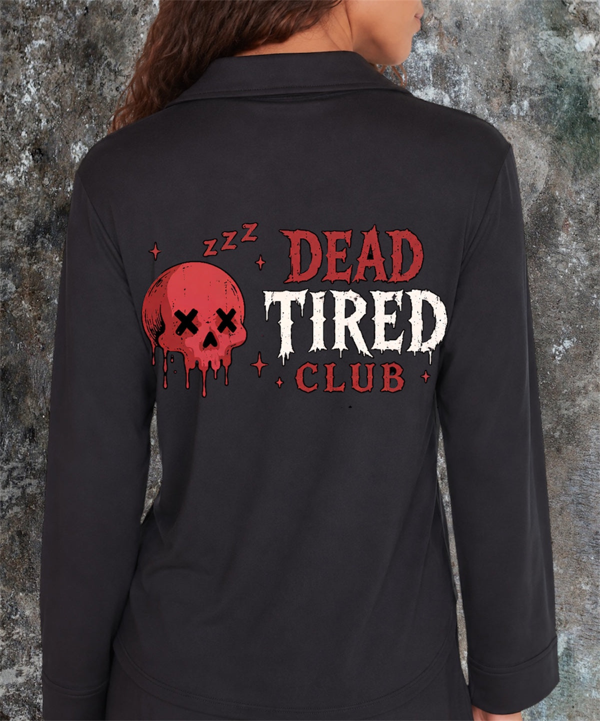 Dead Tired Club Soft Black Women’s PJs Set🌙