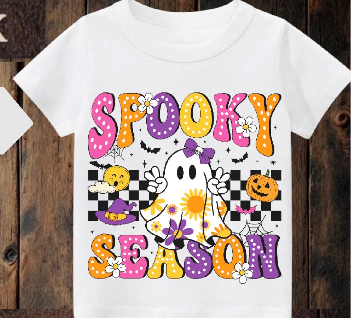 Tiny terror Tee- coloured checkered 🎃👻spooky season