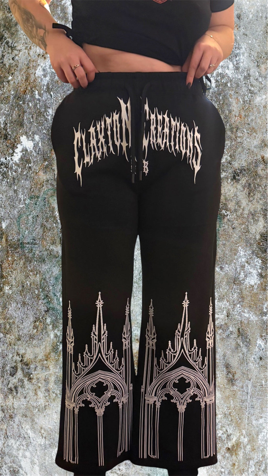 🖤 CCGB: CATHEDRAL COMFIES ⛪️WIDE LEG JOGGERS 🖤 Claxton Creations GB