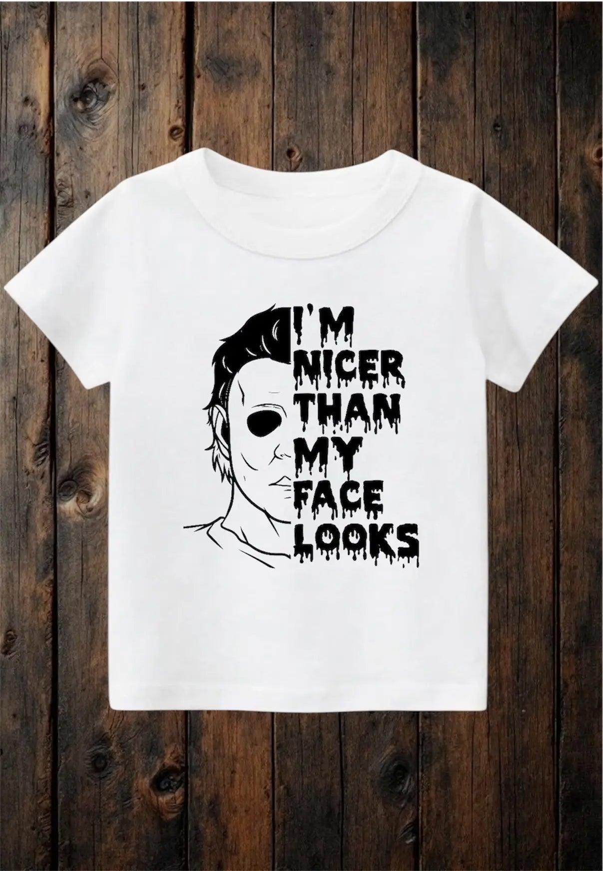ClaxtoncreationsGB- I’m nicer than my face looks- white tee Claxton Creations GB