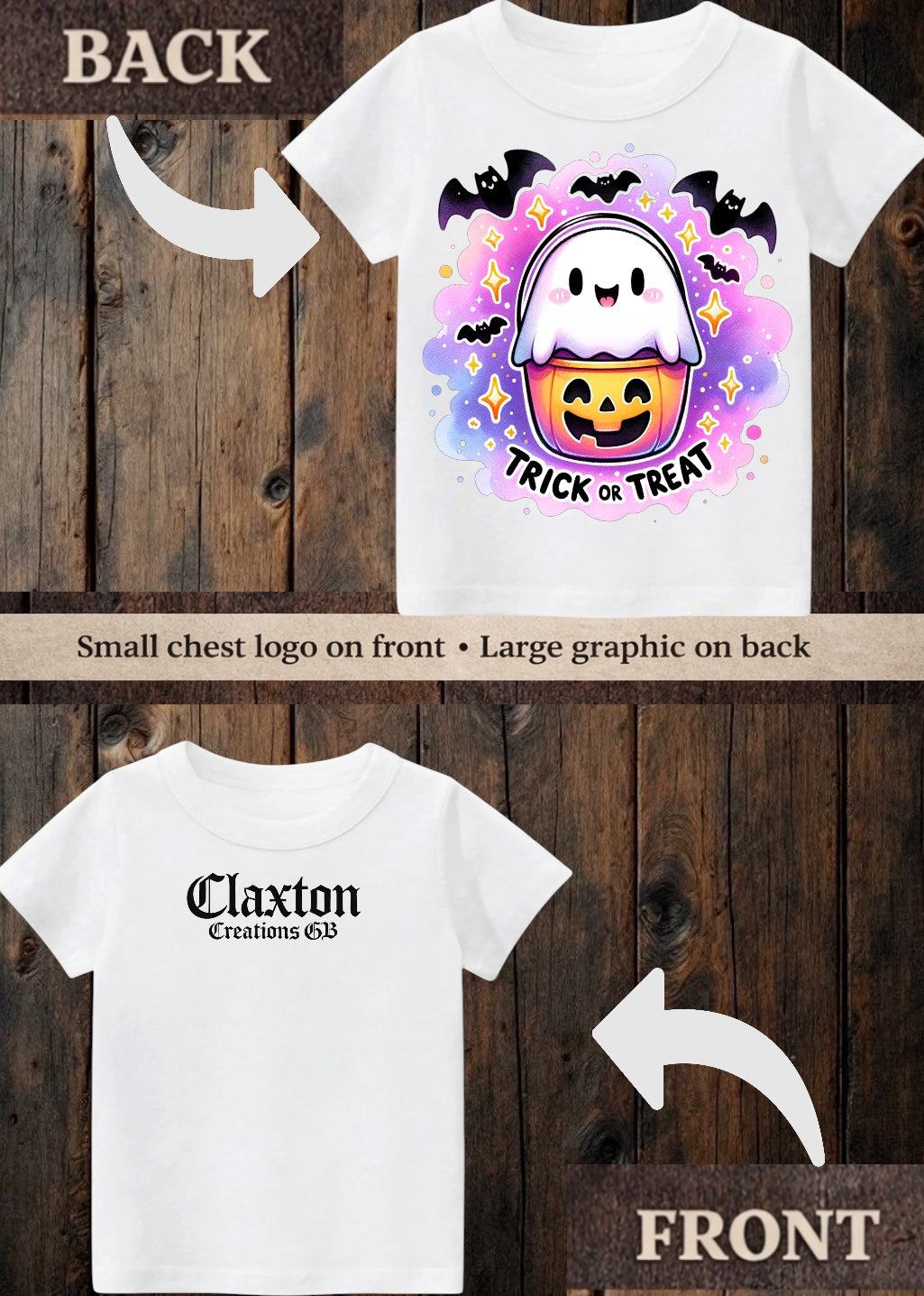 Tiny terror Tee- watercolour baby-ghost trick or treat