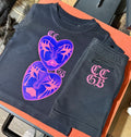 Twisted Mini Hearts 💖kids CCGB black Co-ord T-shirt & shorts set🖤 (Copy) Claxton Creations GB