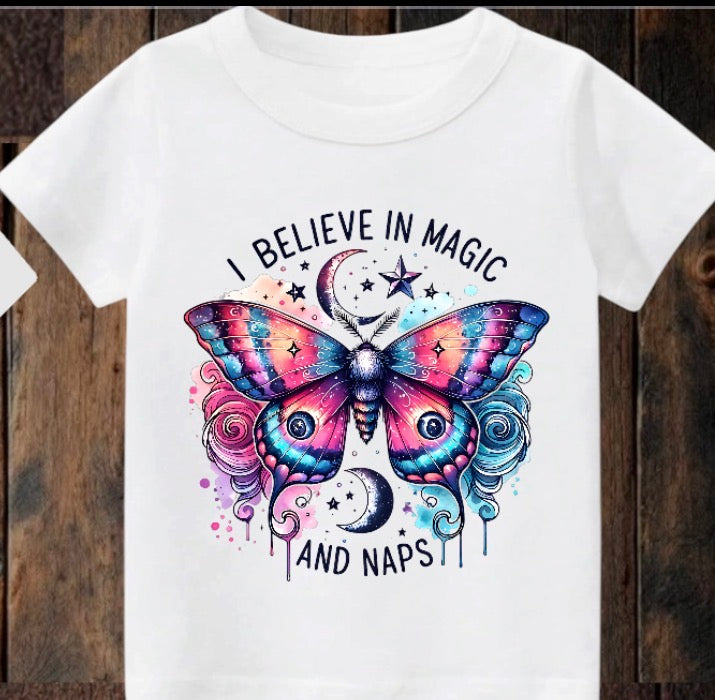 Tiny terror Tee- believe in magic and naps 🦋
