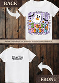 Tiny terror Tee- purple 🎀 striped 👻 spooky postcard #2