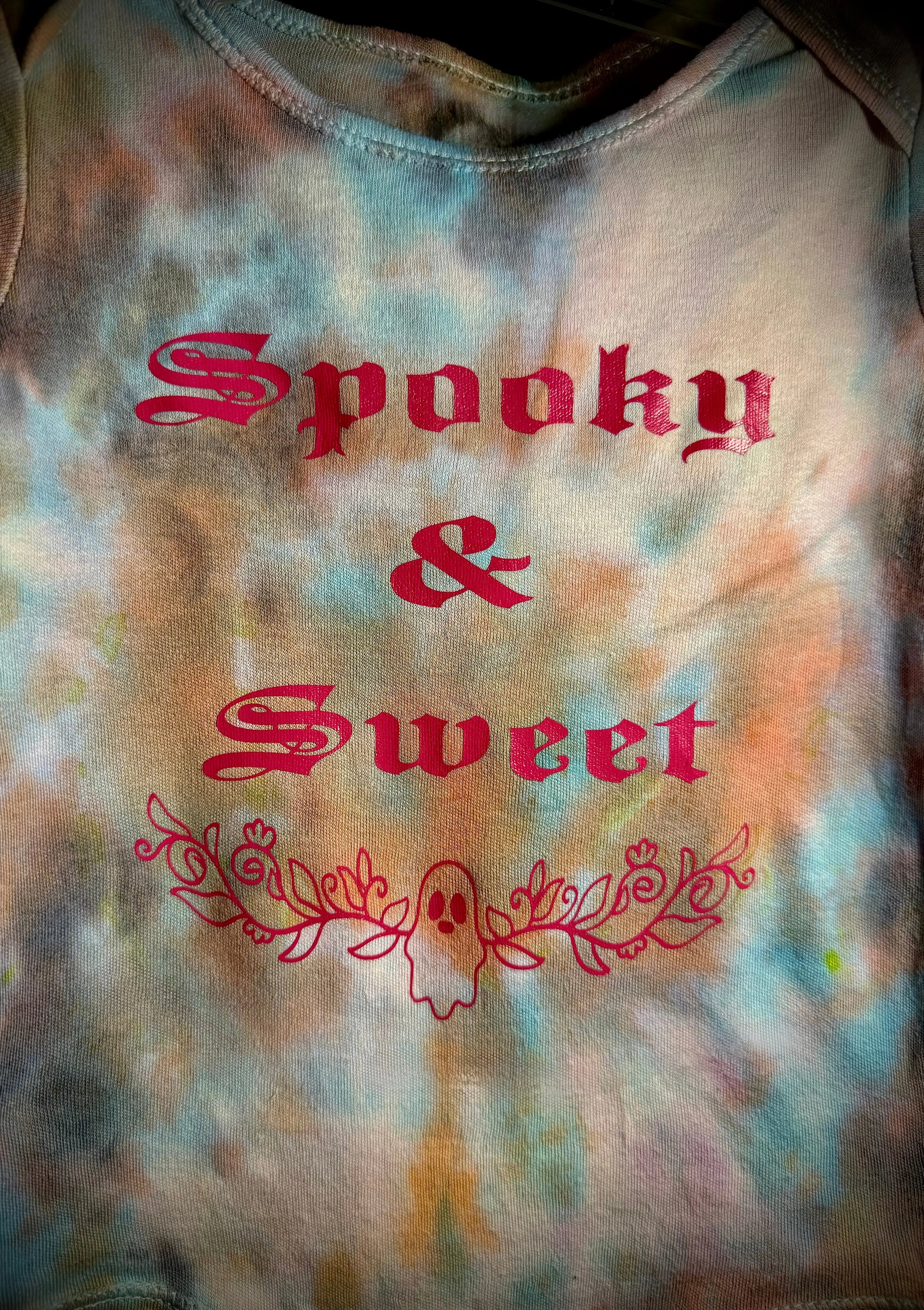 Tie-Dye baby vest 🦔🖤‘Spooky & Sweet’🖤🦔 Claxton Creations GB