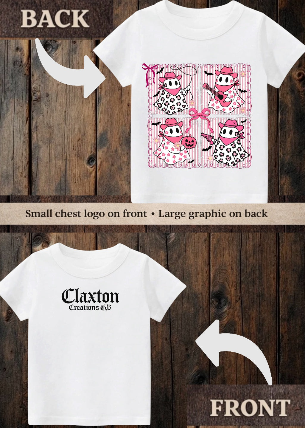 Tiny terror Tee- pink 🌸 cow ghouls 👻