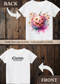 Tiny terror Tee- orange watercolour  pumpkin