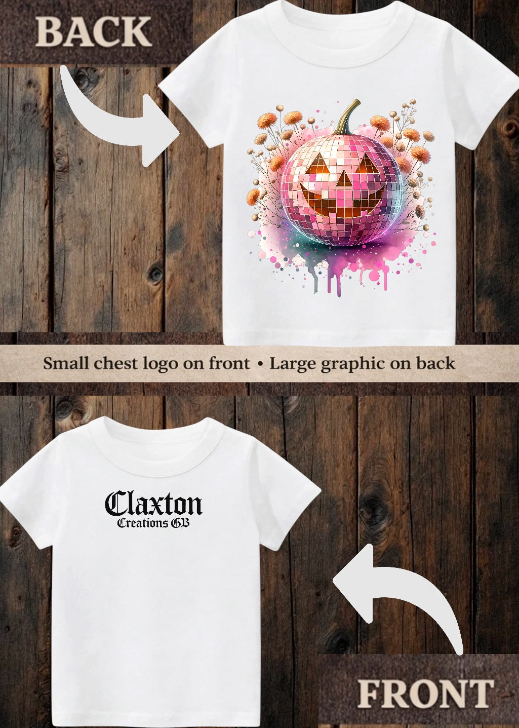 Tiny terror Tee- orange watercolour  pumpkin