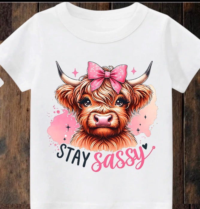 Tiny terror Tee- stay sassy highland cow