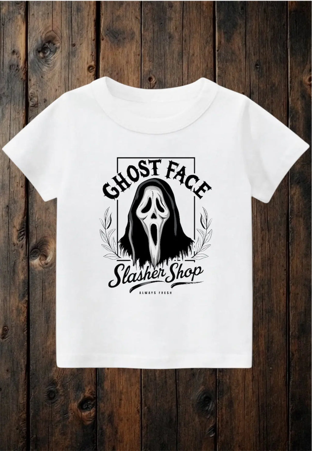 ClaxtoncreationsGB- Ghost Face/Slasher Shop white Tee Claxton Creations GB