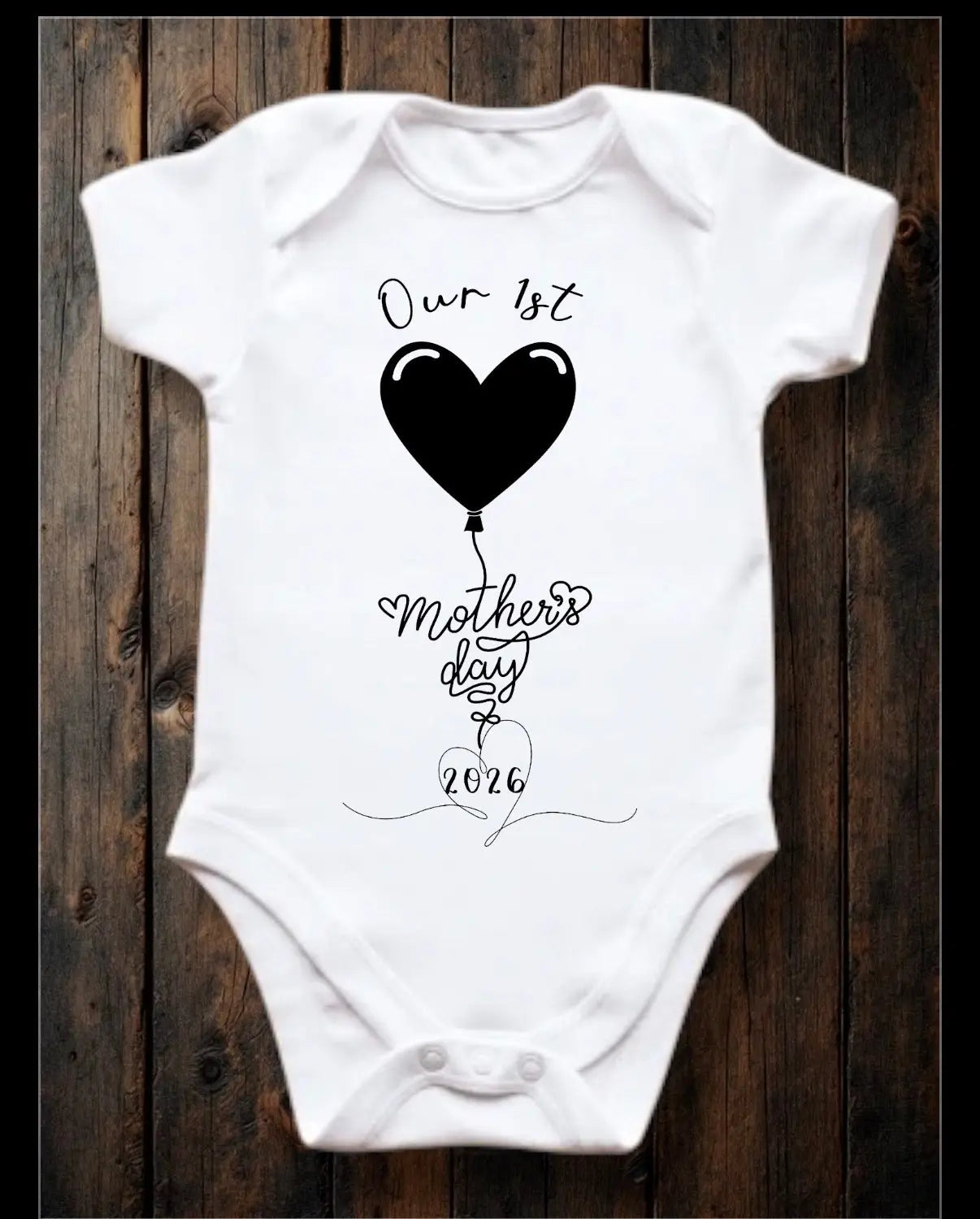 MOTHERS DAY- Our 1st Mother’s Day & CURRENT YEAR❤️baby vest🖤🦔 Claxton Creations GB