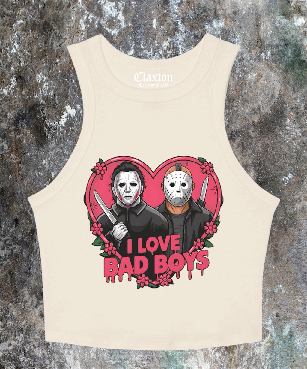 I love Bad Boys Crop Tank Tee❤️🔪 Claxton Creations GB