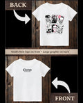 ClaxtoncreationsGB- Horror character cards white Tee Claxton Creations GB
