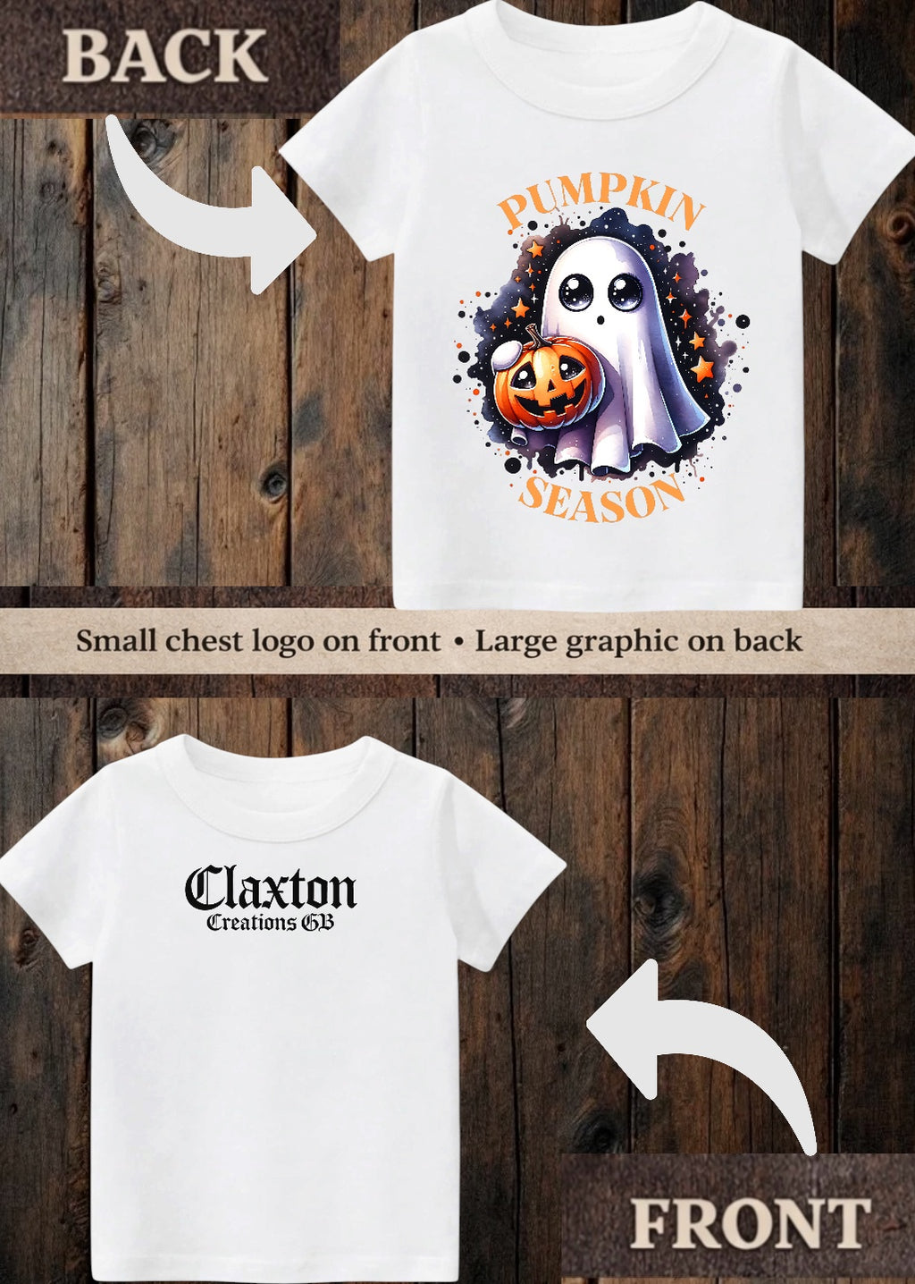 Tiny terror Tee- cute baby ghost pumpkin 🎃 season dark watercolour
