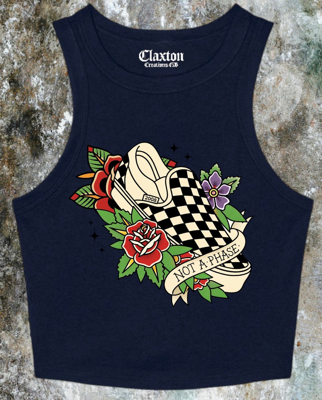 Not a Phase Crop Tank Tee🖤 Claxton Creations GB