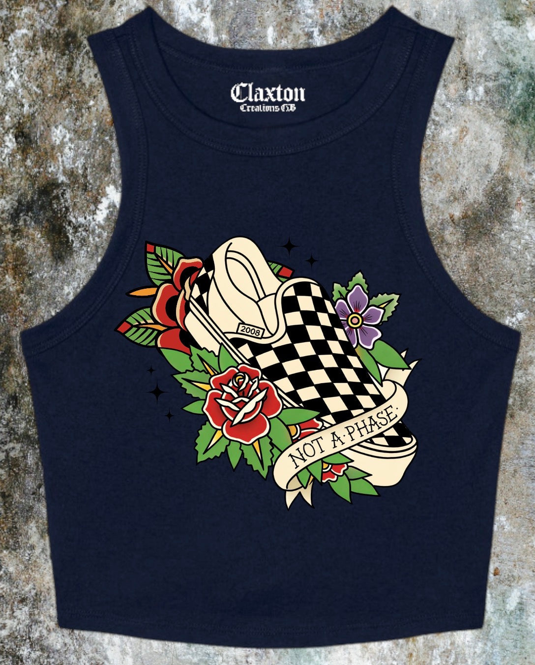 Not a Phase Crop Tank Tee🖤 Claxton Creations GB