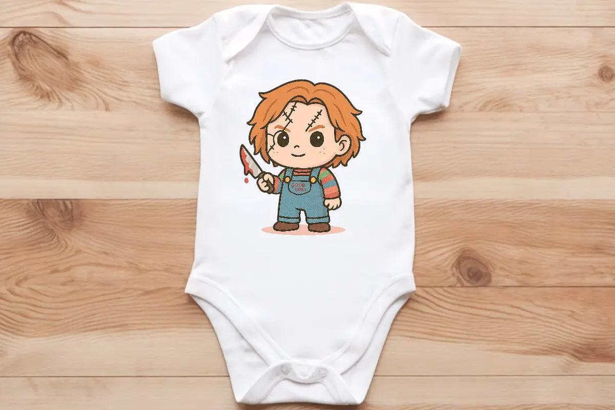 Chibi Chucky baby vest🖤🦔 Claxton Creations GB