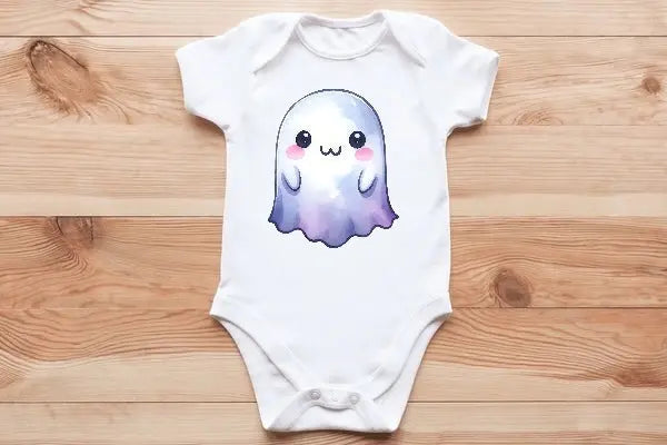 Blushing ghost 👻 baby vest🖤🦔 Claxton Creations GB