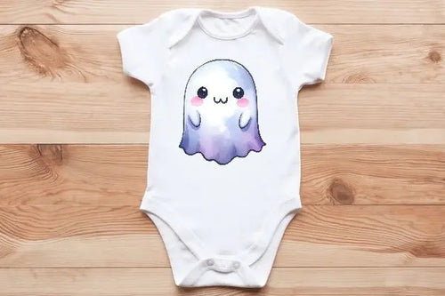 Blushing ghost 👻 baby vest🖤🦔 Claxton Creations GB