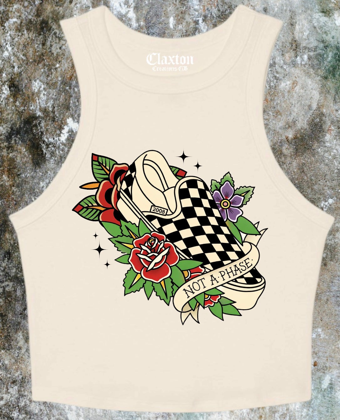 Not a Phase Crop Tank Tee🖤 Claxton Creations GB