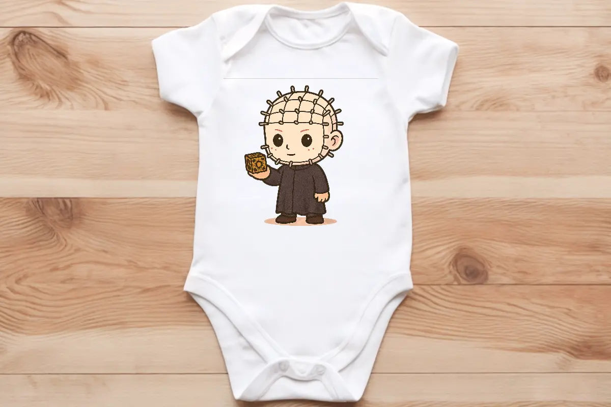 Chibi Pinhead baby vest🖤🦔 Claxton Creations GB