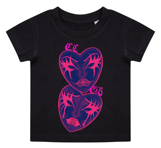 Twisted Mini Hearts 💖kids CCGB black Co-ord T-shirt & shorts set🖤 (Copy) Claxton Creations GB