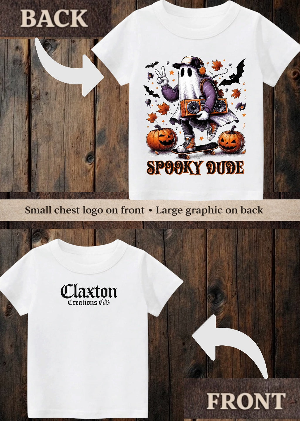 Tiny terror Tee- spooky dude 🎃🛹 👻