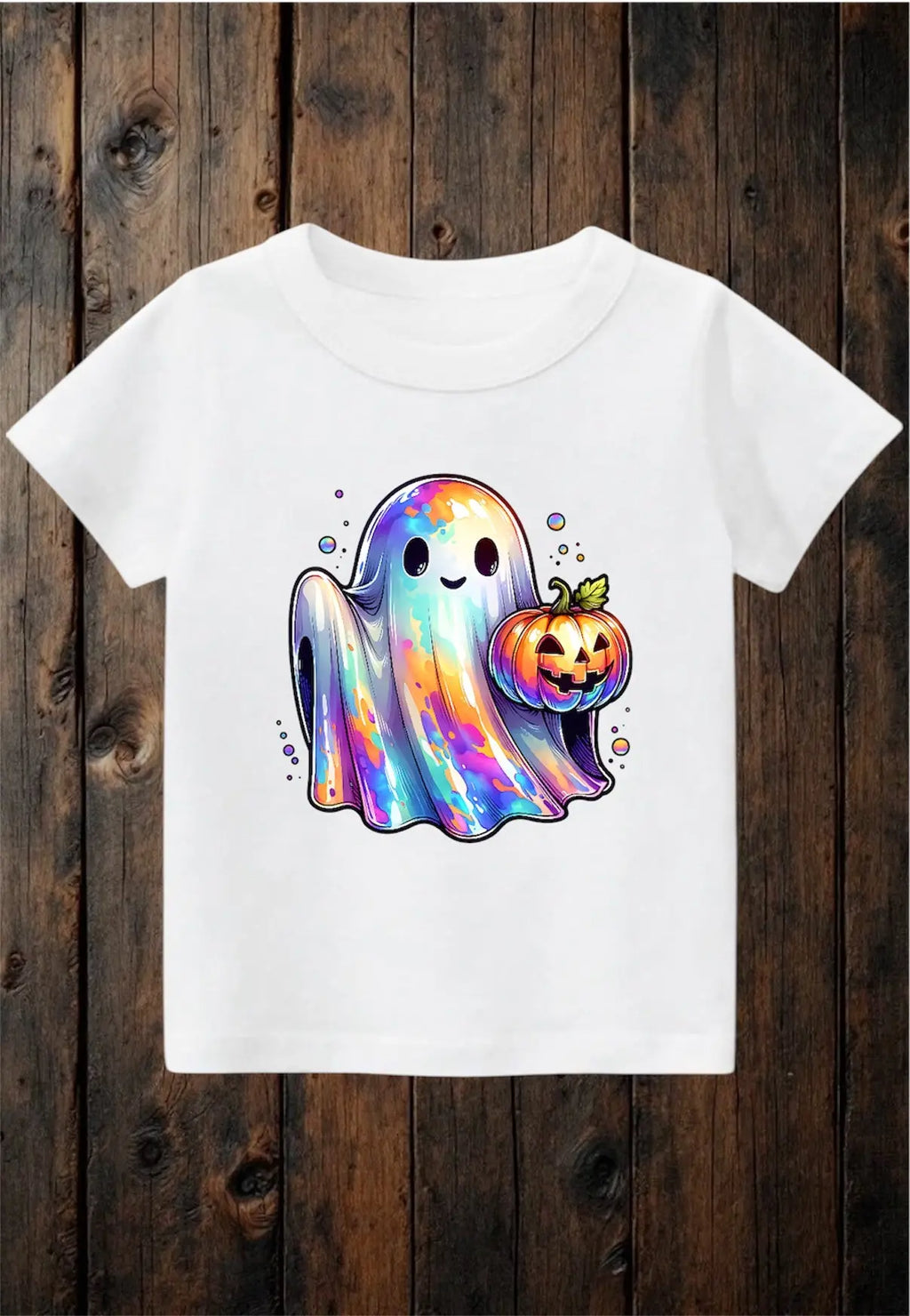 Tiny terrors- Cute oil-spill Ghost 👻- white Tee Claxton Creations GB