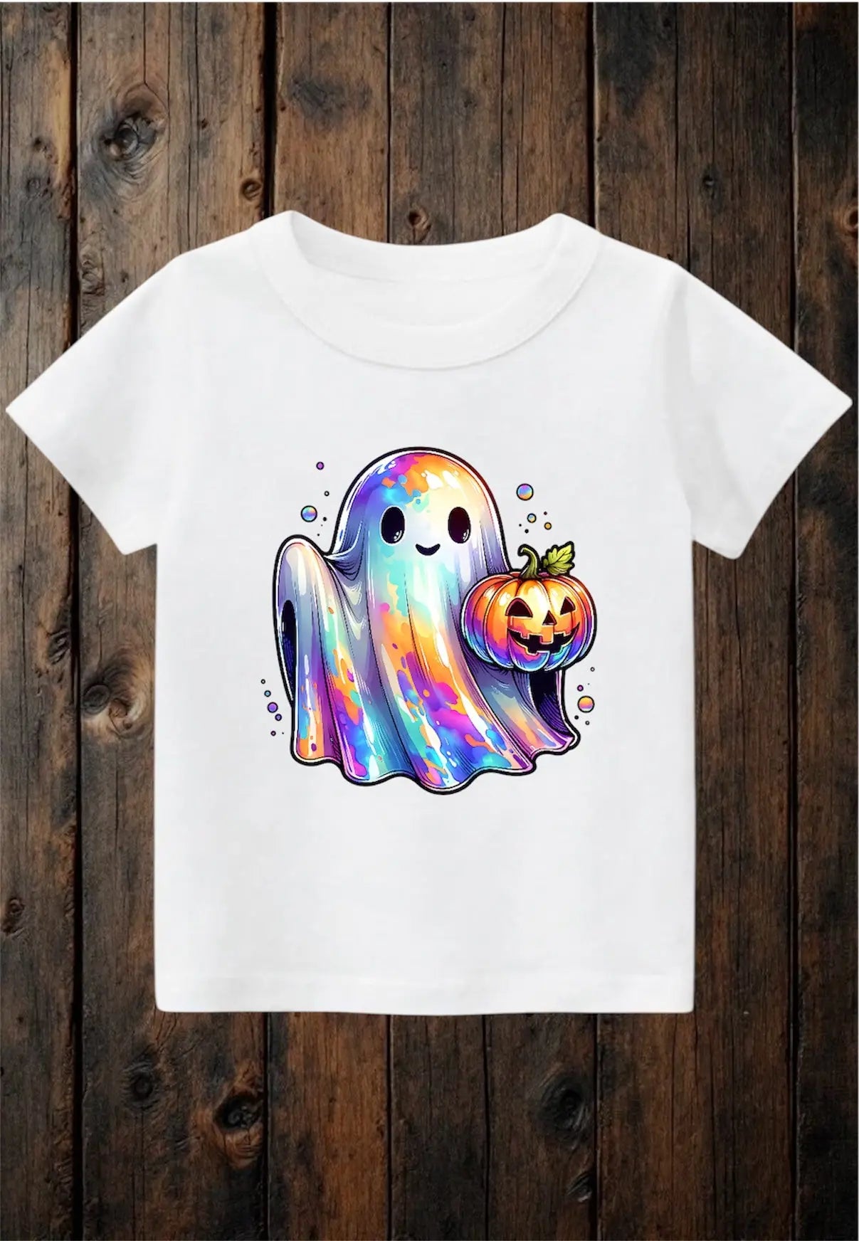 Tiny terrors- Cute oil-spill Ghost 👻- white Tee Claxton Creations GB