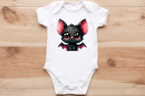Adorable black bat pup🦇 baby vest🖤🦔 Claxton Creations GB