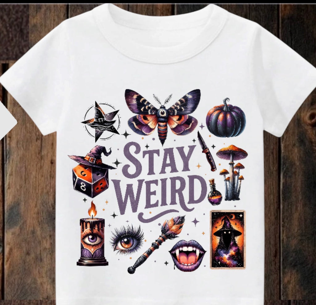 Tiny terror Tee- stay weird ✨ whimsical Halloween 🎃