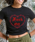Fuck Off⛓️❤️ ruched crop top Claxton Creations GB