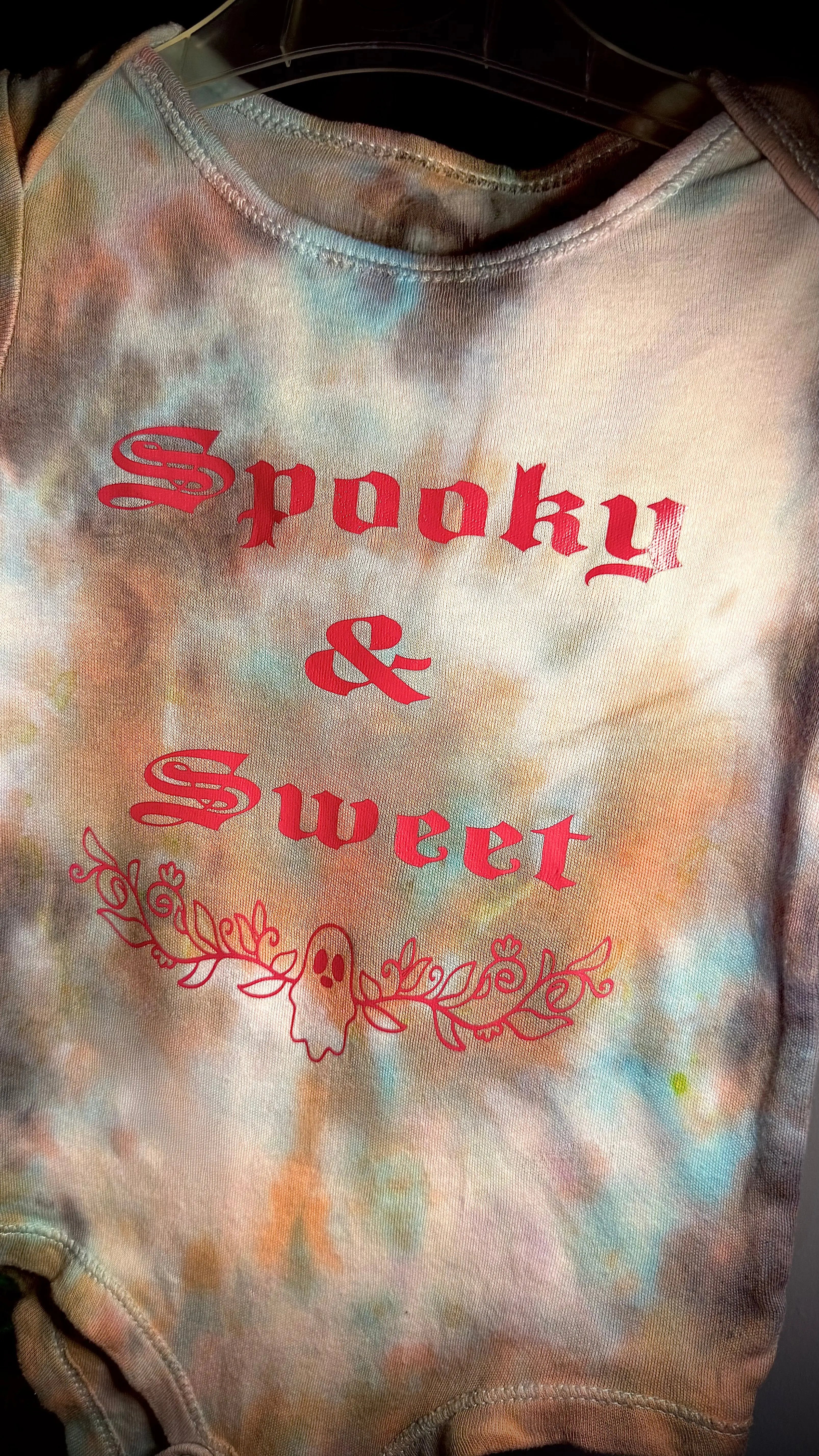 Tie-Dye baby vest 🦔🖤‘Spooky & Sweet’🖤🦔 Claxton Creations GB