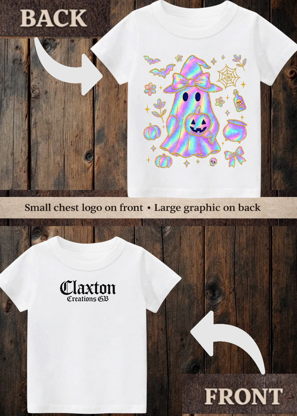 Tiny terror Tee- halloween 🎃 cute oil-spill girl 🎀 ghost 👻