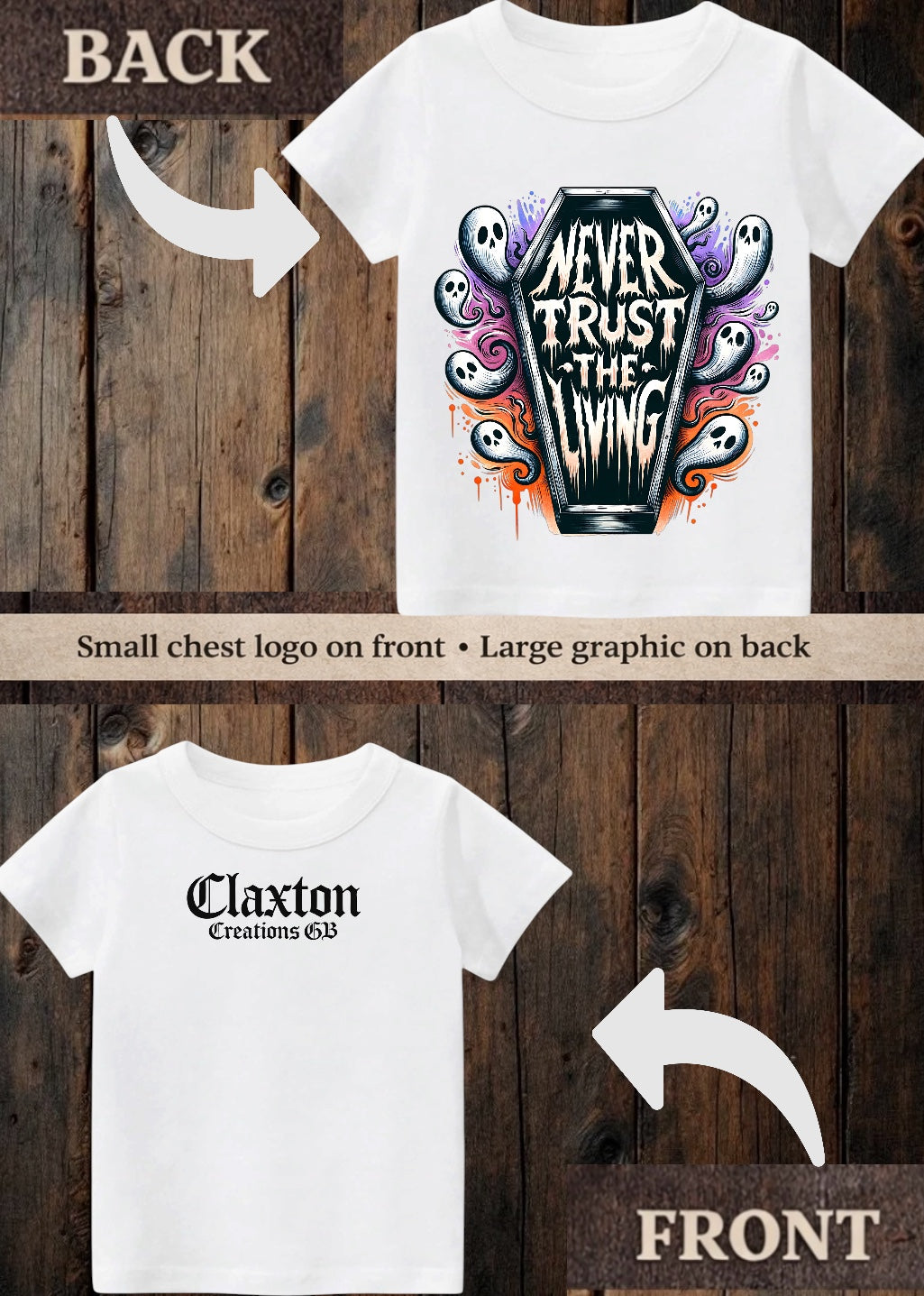 Tiny terror Tee- colourful coffin ⚰️ never trust the living