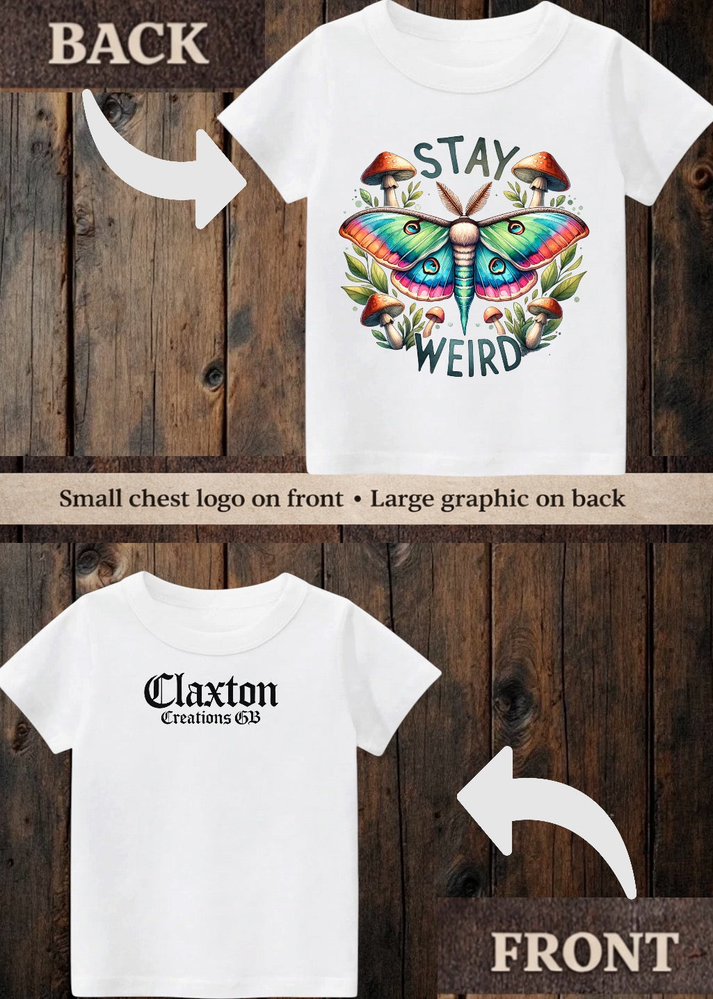 Tiny terror Tee- stay weird butterfly