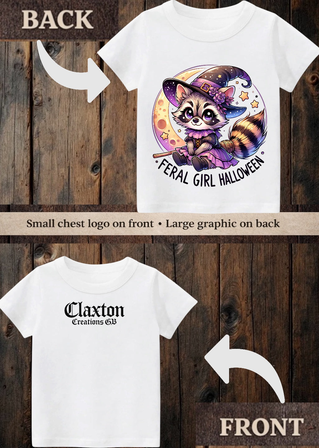 Tiny terror Tee- cute Feral girl Halloween raccoon