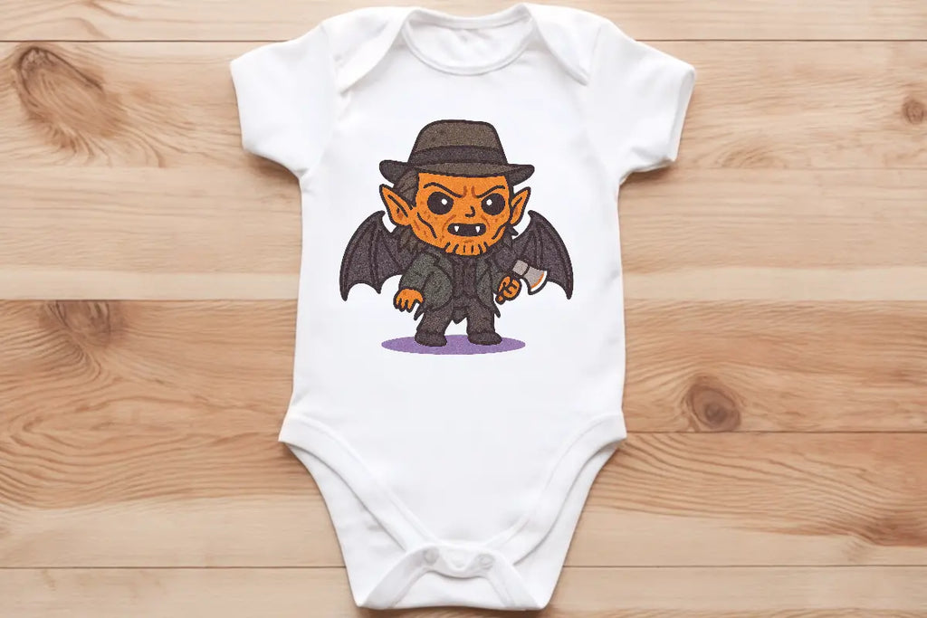 Chibi Horror- Freddy Krueger baby vest🖤🦔 Claxton Creations GB