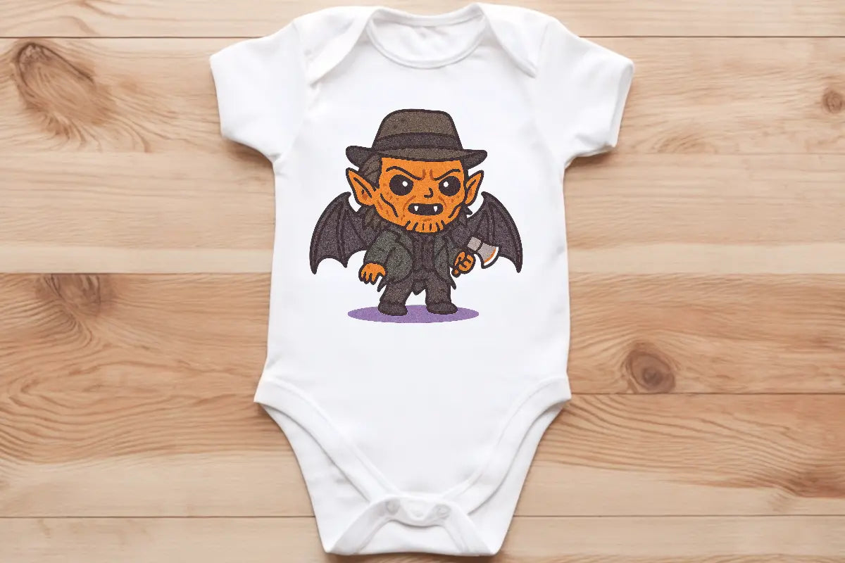Chibi Horror- Freddy Krueger baby vest🖤🦔 Claxton Creations GB